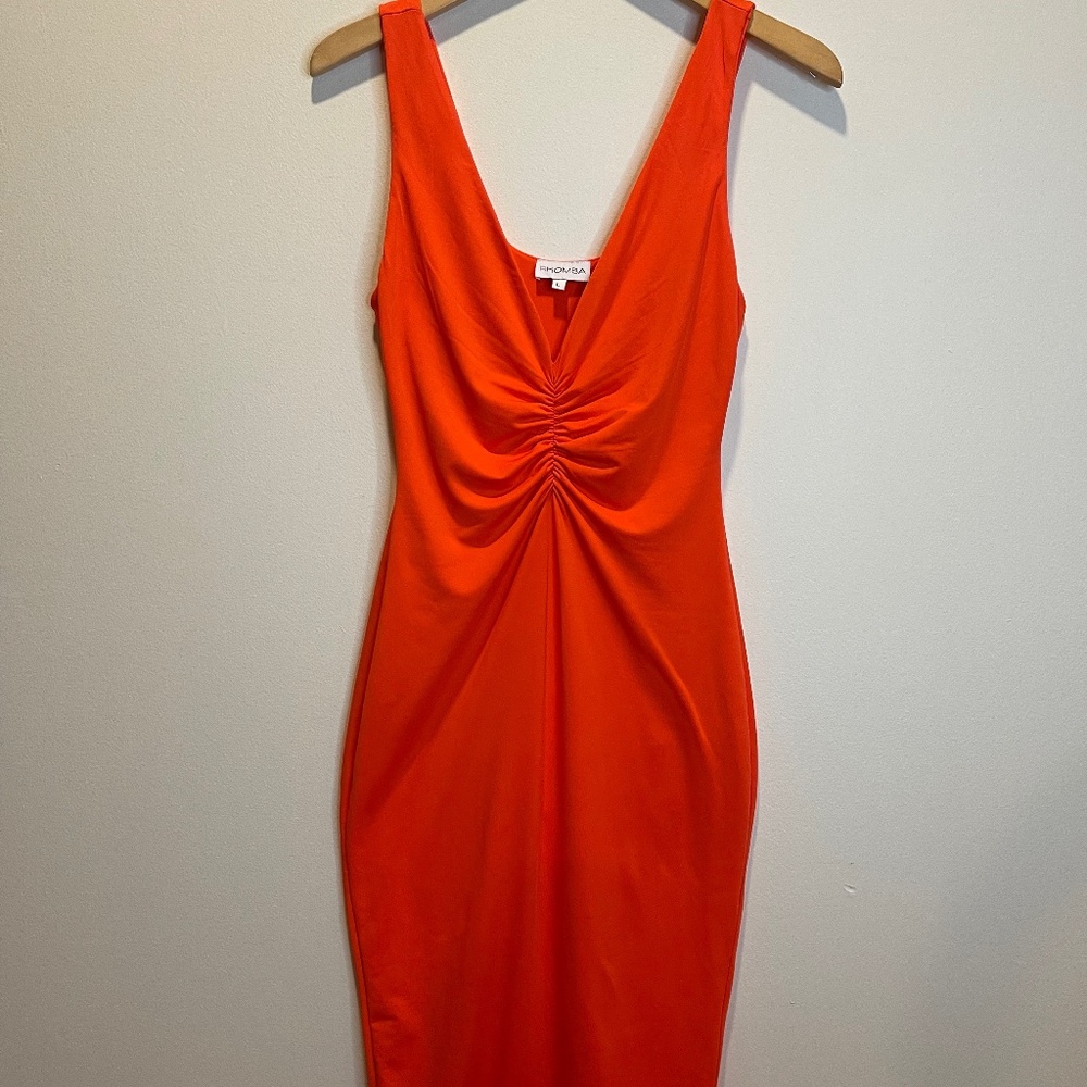 Rhomba, orange dress, Size Large